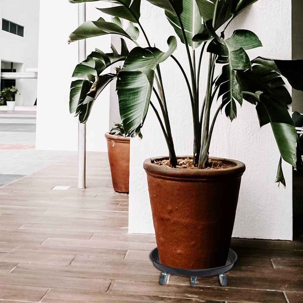 ARTLINE no-hole design tray keeps pots hydrated without floor moisture risk.