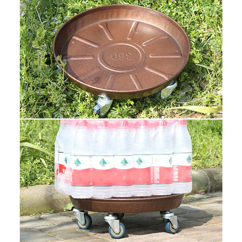 ARTLINE round metal tray with rim secures large pots.