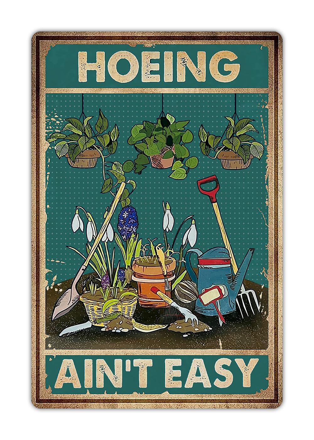 Artlunar funny garden sign front view shows durable aluminum for outdoor humor.