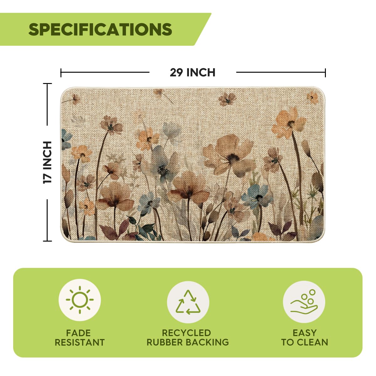 Artoid Mode low-profile door mat 17x29 inches offers added safety with a non-slip backing.
