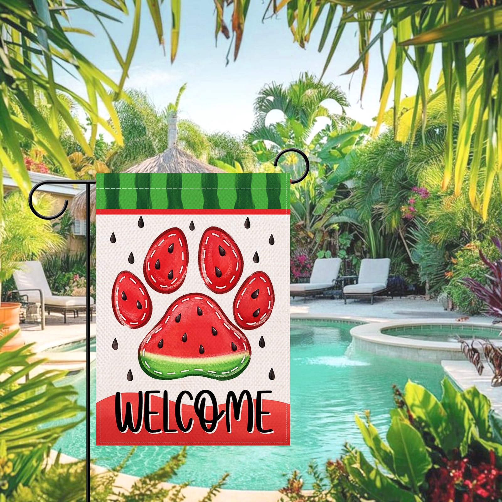 Artofy 12-by-18 inch garden flag fits most flag poles.