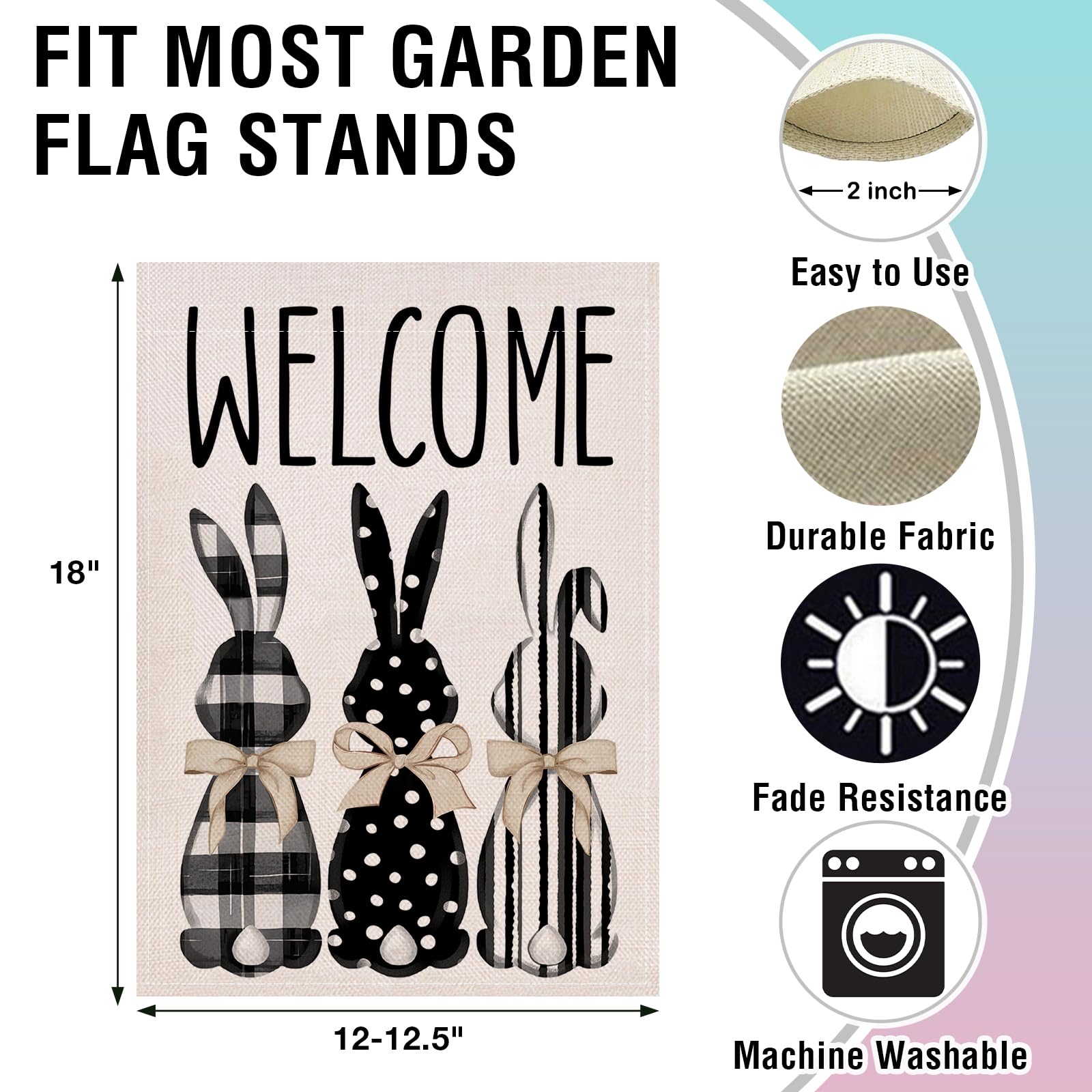 Artofy flag shows black and white bunny with polka dots for festive charm