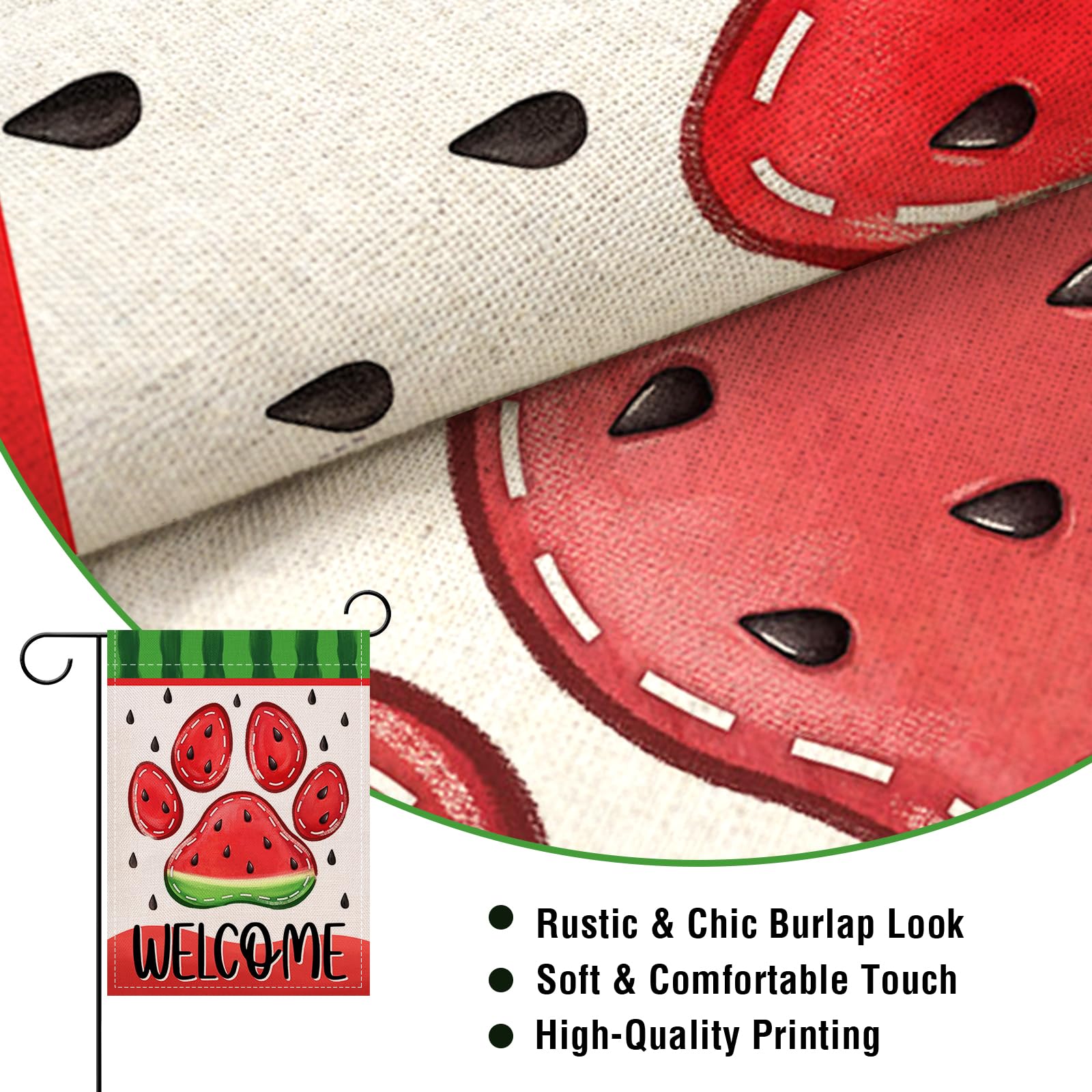 Artofy burlap texture close-up highlights rugged, weather-ready seasonal decor.