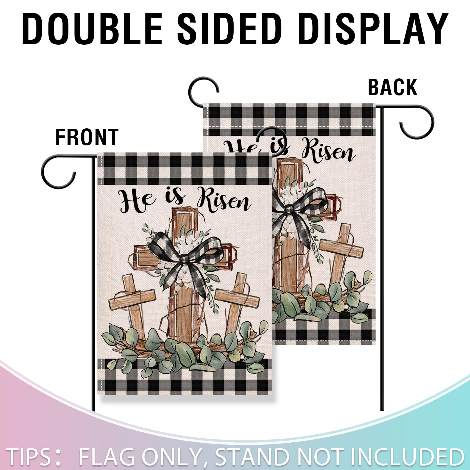 Artofy double-sided flag reads correctly from both sides.