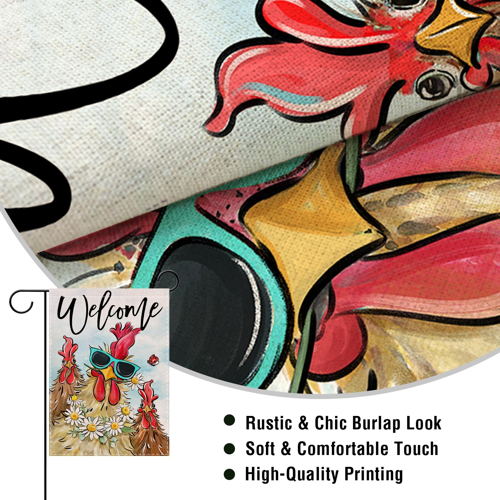 Artofy daisy and ladybug garden flag adds whimsy to borders.