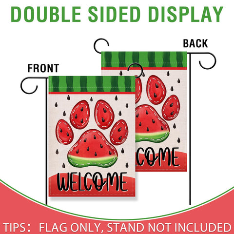 Artofy double-sided burlap flag readable from both sides for versatile outdoor decor.