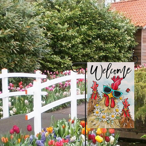 Artofy double-sided garden flag stays visible from both sides outdoors.