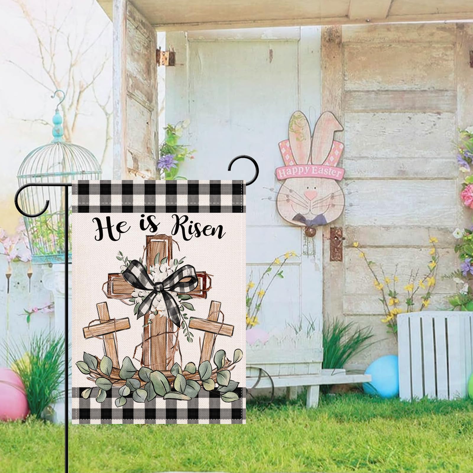 Artofy 12x18 inch garden flag fits small yard spaces.