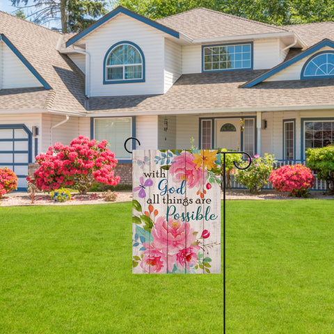 Artofy garden flag outdoor display on porch or yard, durable and weatherproof