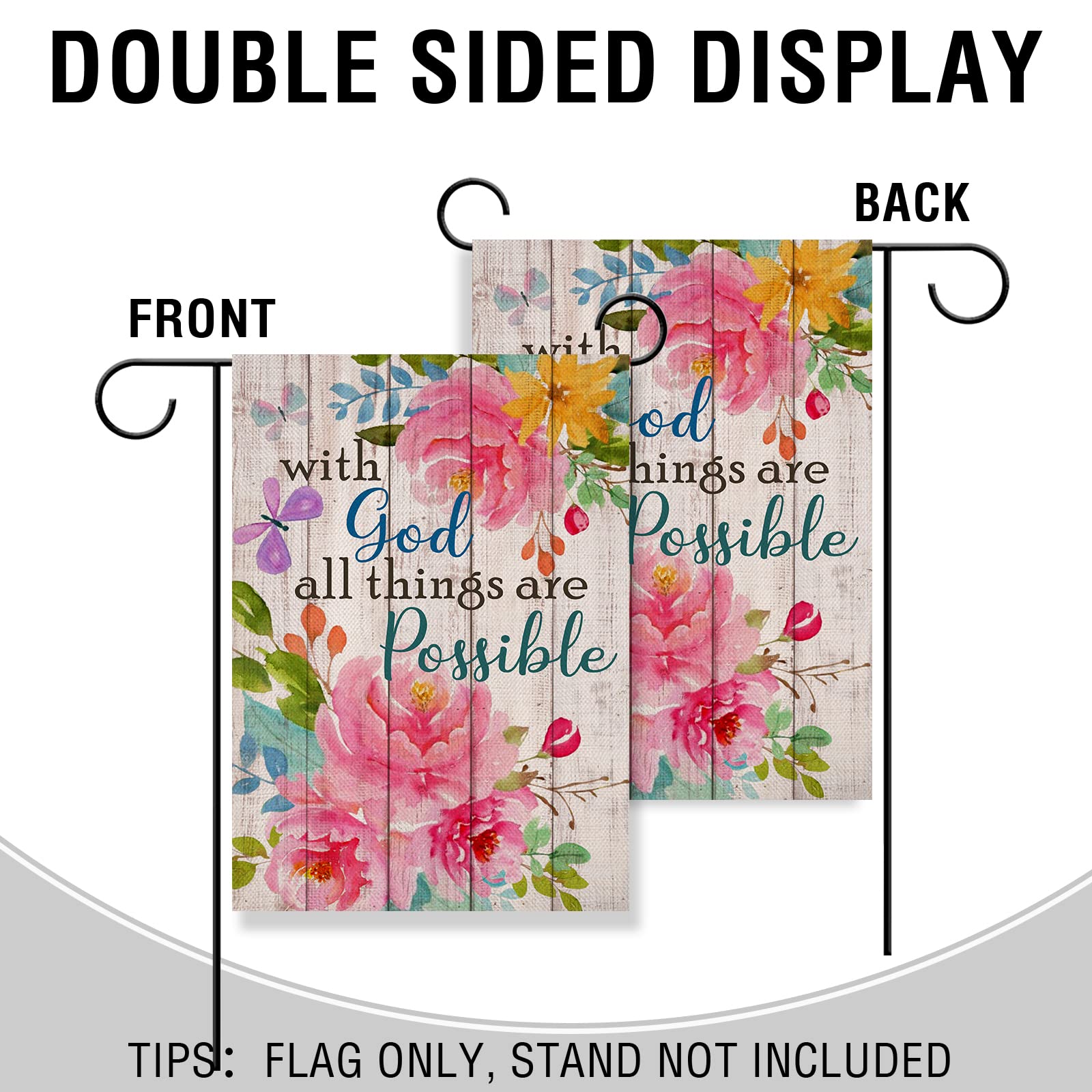 Artofy garden flag quote text emphasizing faith-inspired motivation for outdoor spaces