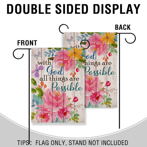 Artofy garden flag quote text emphasizing faith-inspired motivation for outdoor spaces