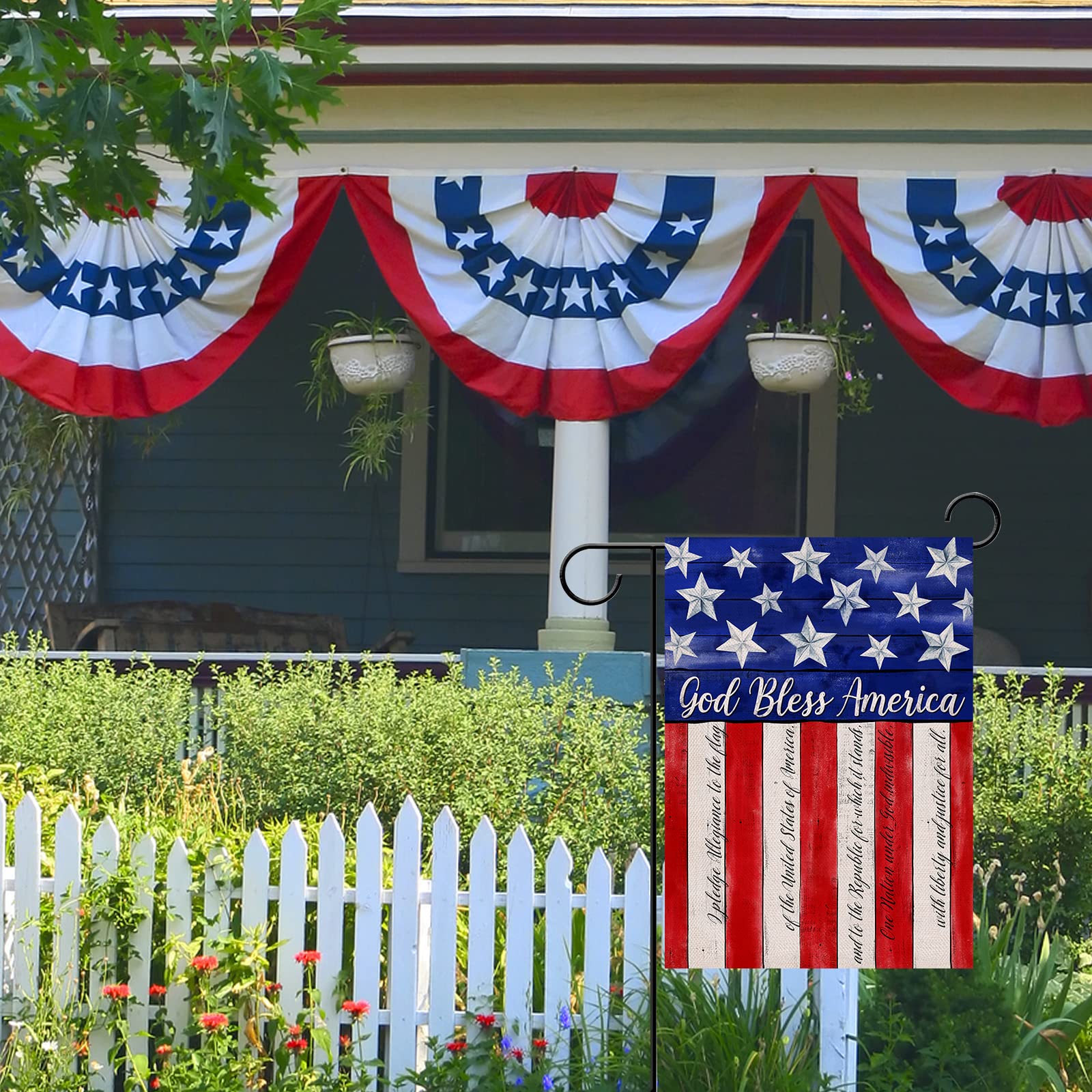 Artofy flag sleeve hanging makes porch decoration easy.