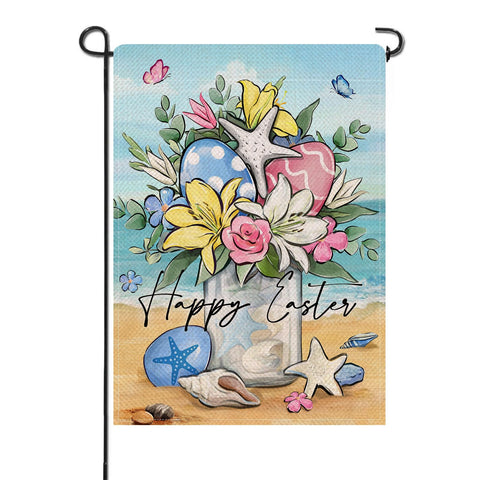 Artofy Happy Easter flag with mason jar motif for outdoor display