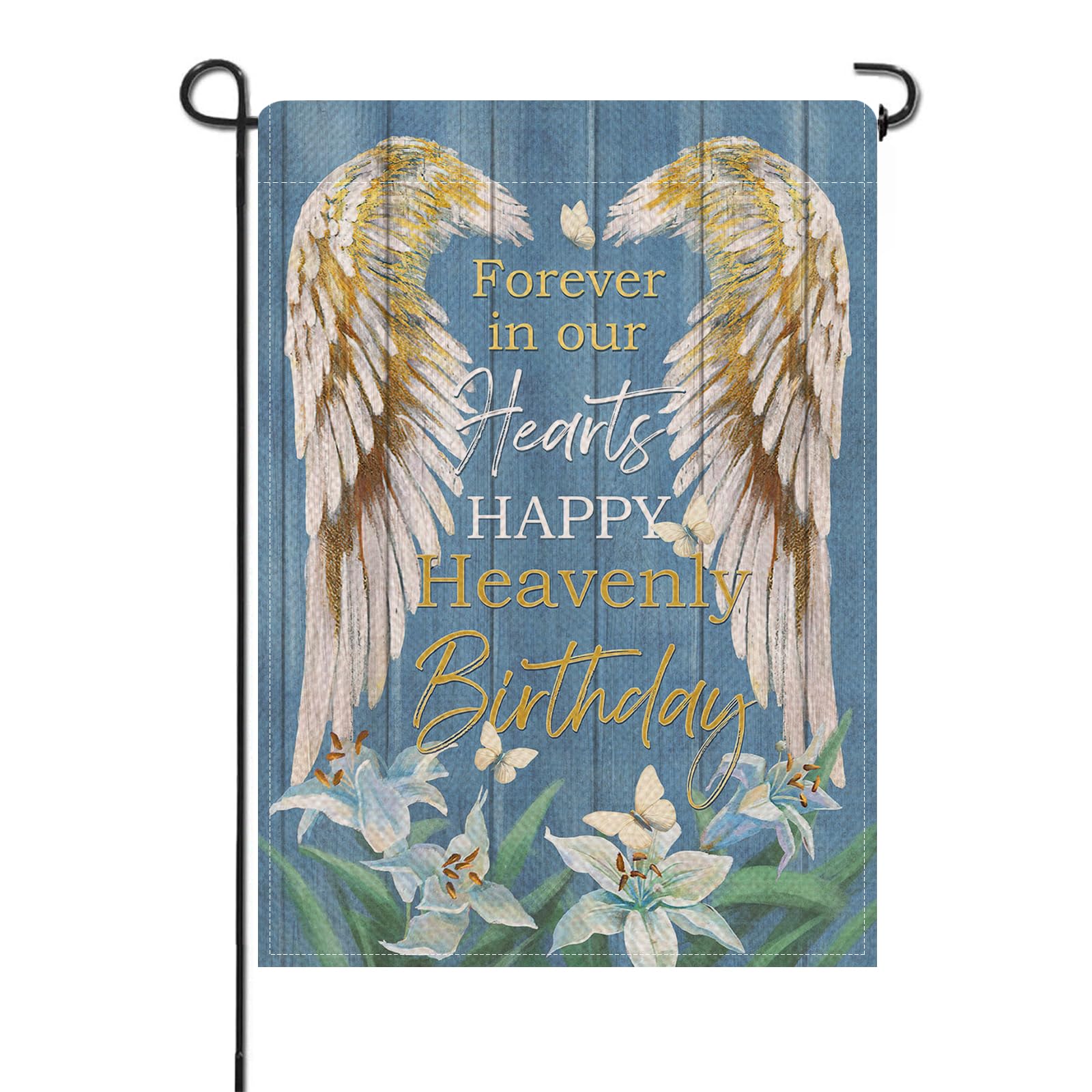Artofy memorial wings flag shows faith and remembrance for graveside display.