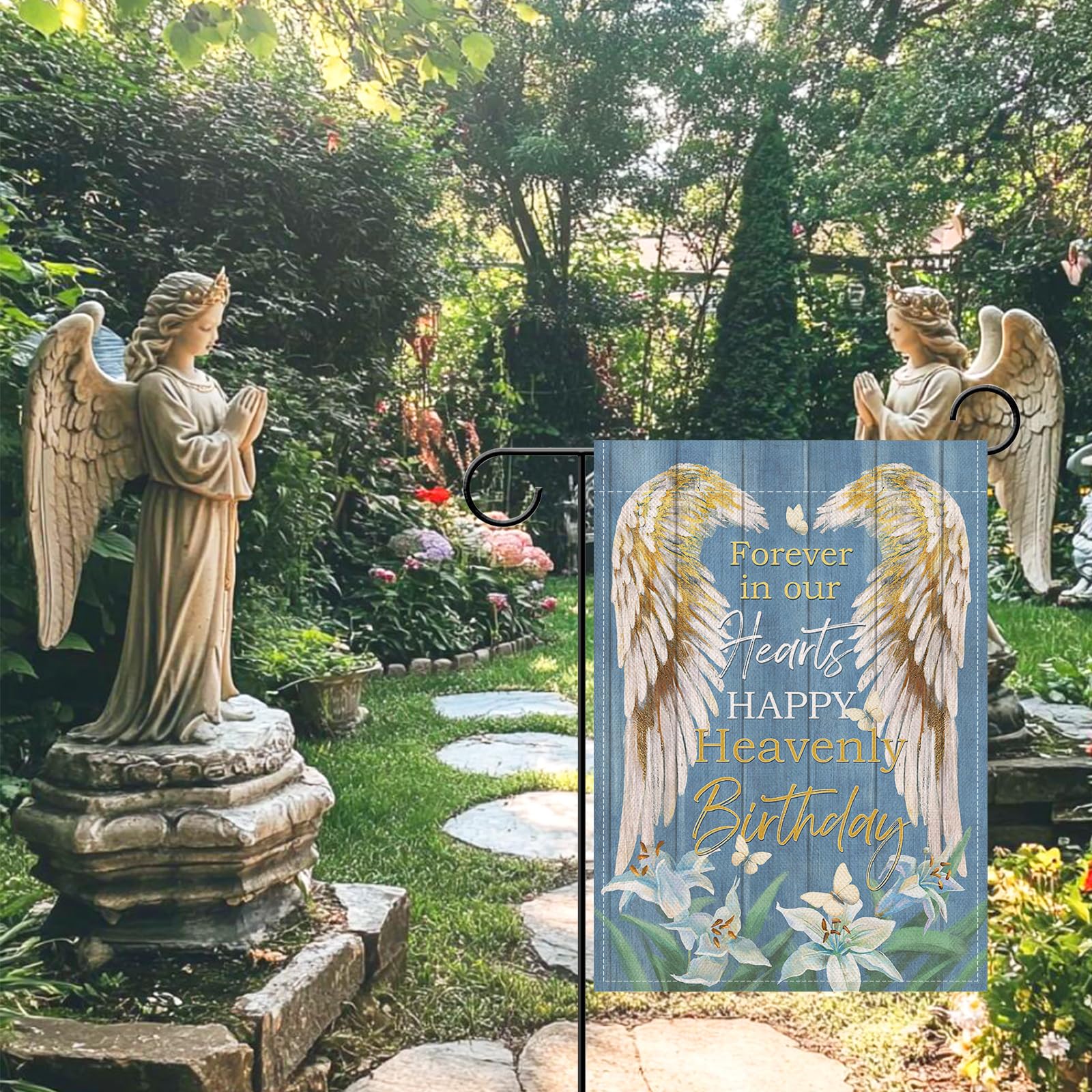 Artofy outdoor flag decor for deck, patio or garden spaces.