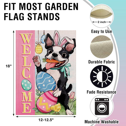 Artofy pink Easter eggs flag brings bright spring color to outdoor spaces.