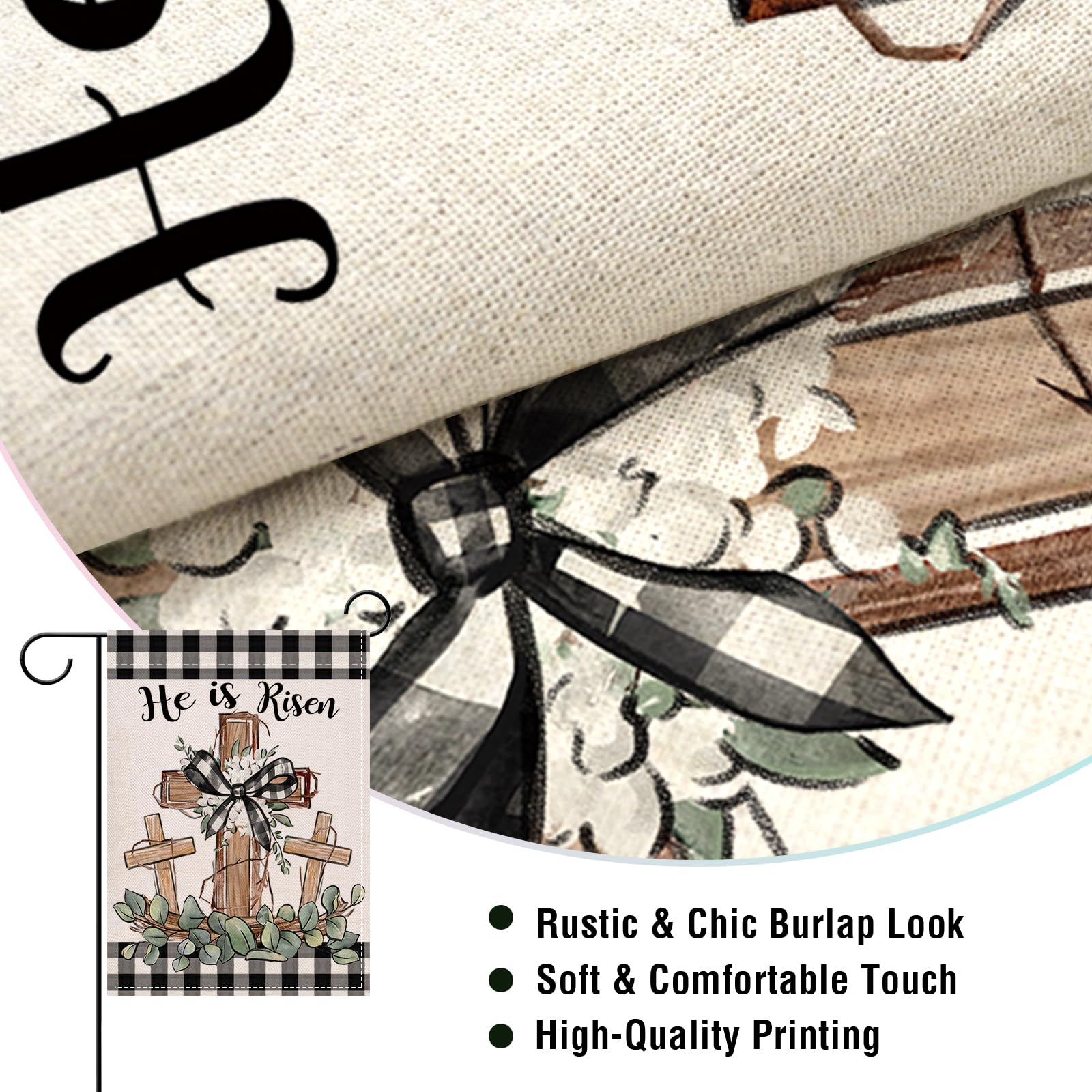 Artofy weatherproof burlap flag resists fading in sun and rain.