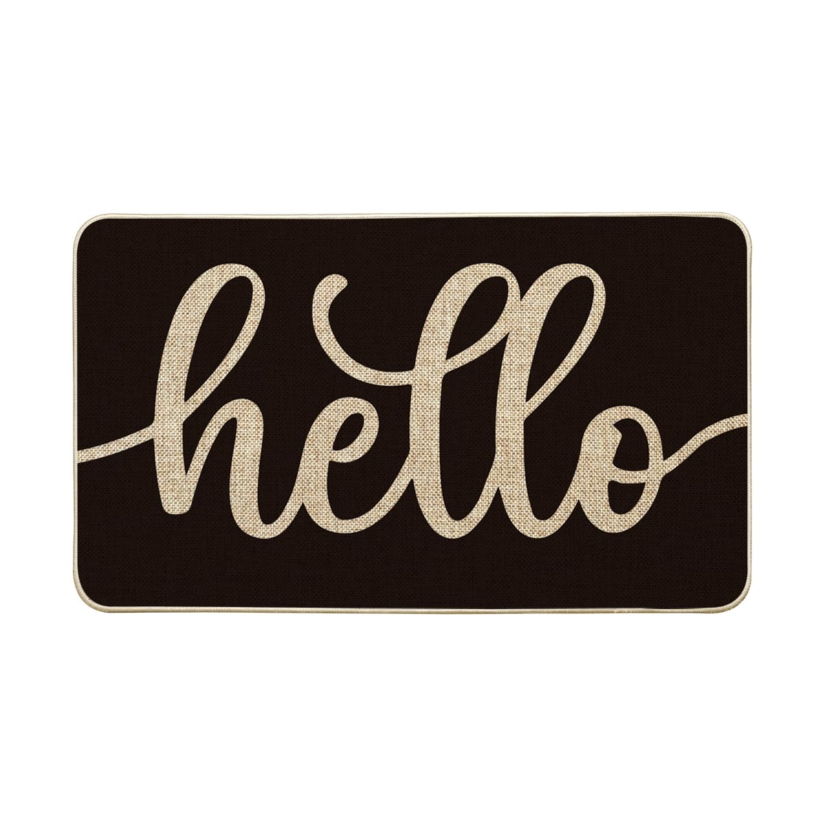 Artoid Mode Balck Hello Halloween Doormat front view shows seasonal charm for entryways