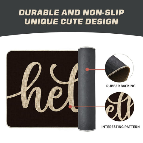 Stain-resistant surface of the Artoid Mode Balck Hello Halloween Doormat is easy to maintain