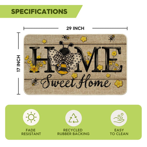 Artoid Mode Bee Daisy indoor outdoor rug anchors porches with durable, low-profile design.