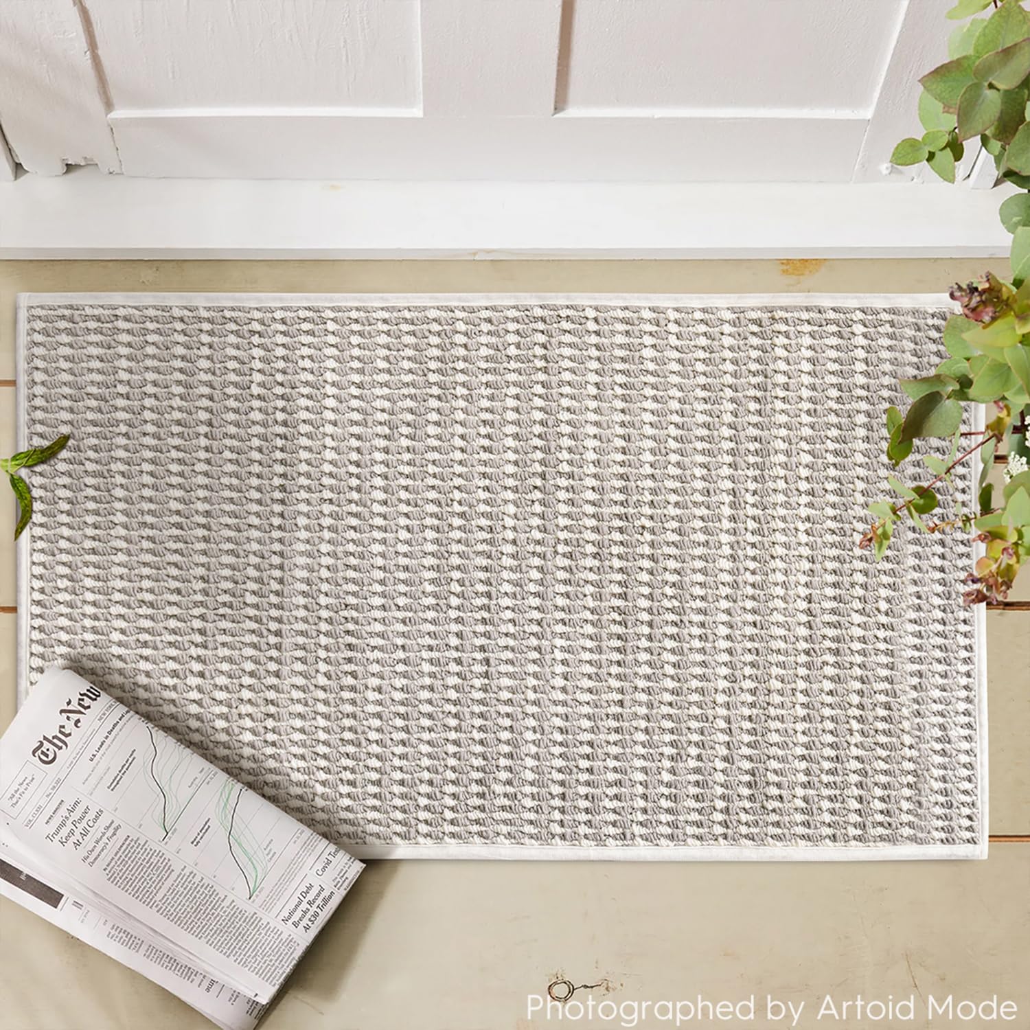 Artoid Mode doormat machine washable care in cold water.