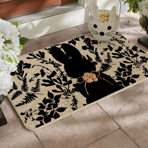 Artoid Mode Black Rabbit Leaves pattern close-up highlights detailed design for seasonal décor.
