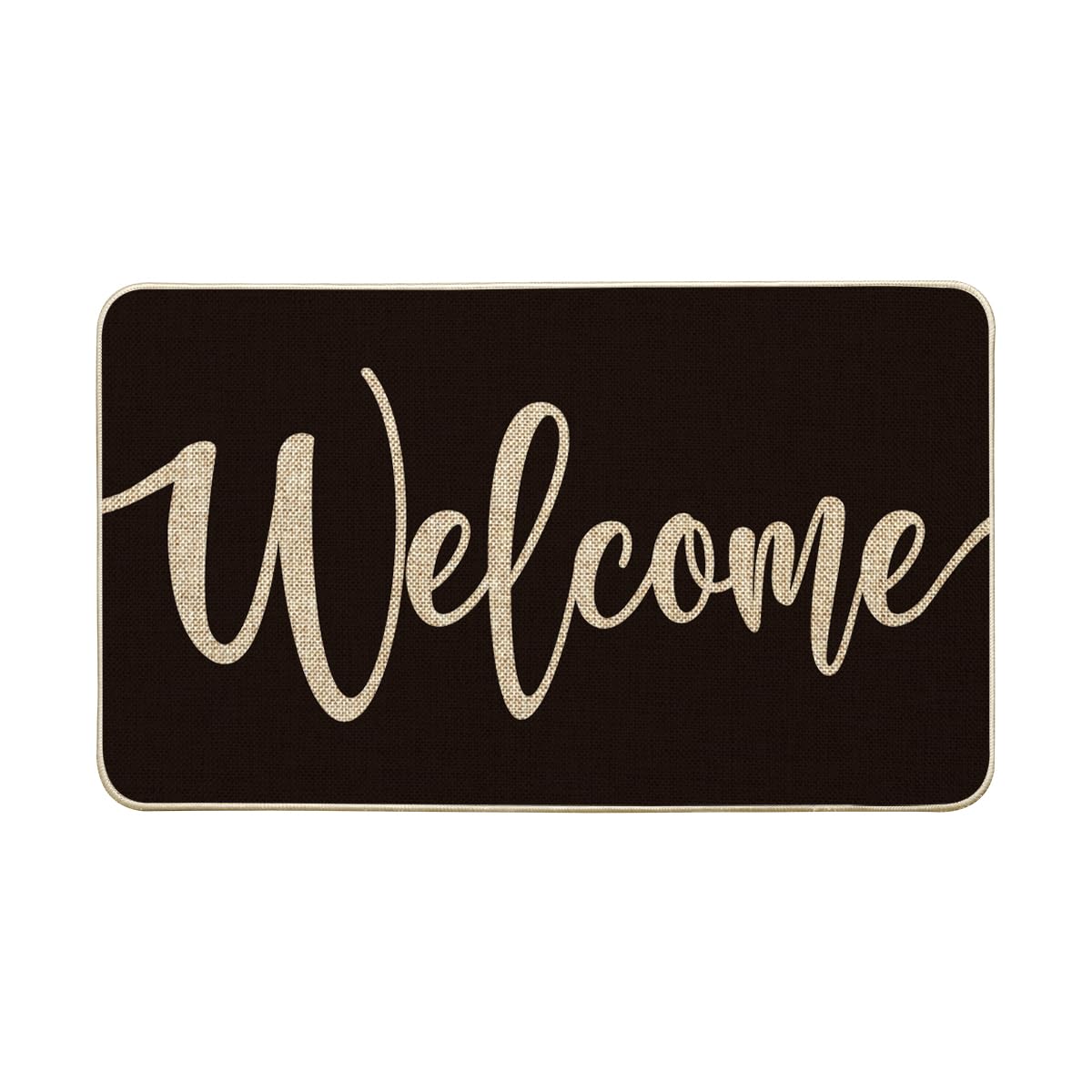 Artoid Mode black welcome doormat on porch showing curb appeal and durability
