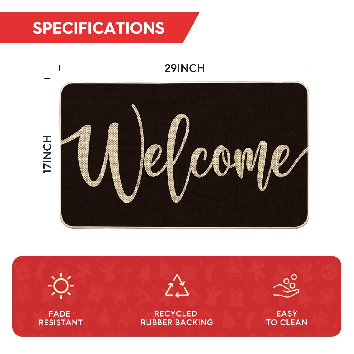 Artoid Mode black doormat non-slip backing for safer entry