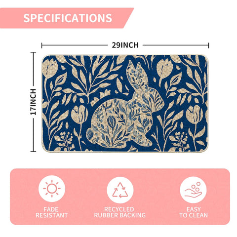 Artoid Mode Easter doormat featuring bunny and florals for porch decor