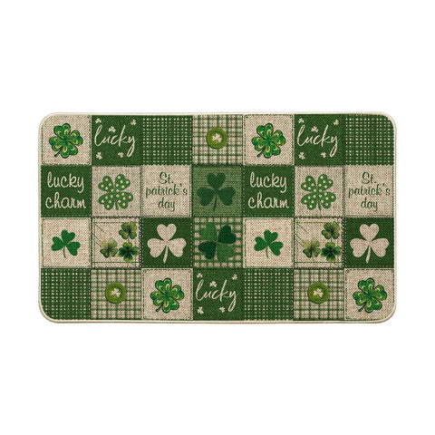 Artoid Mode Celtic Cross shamrocks doormat featuring festive Irish motifs for a welcoming entryway.