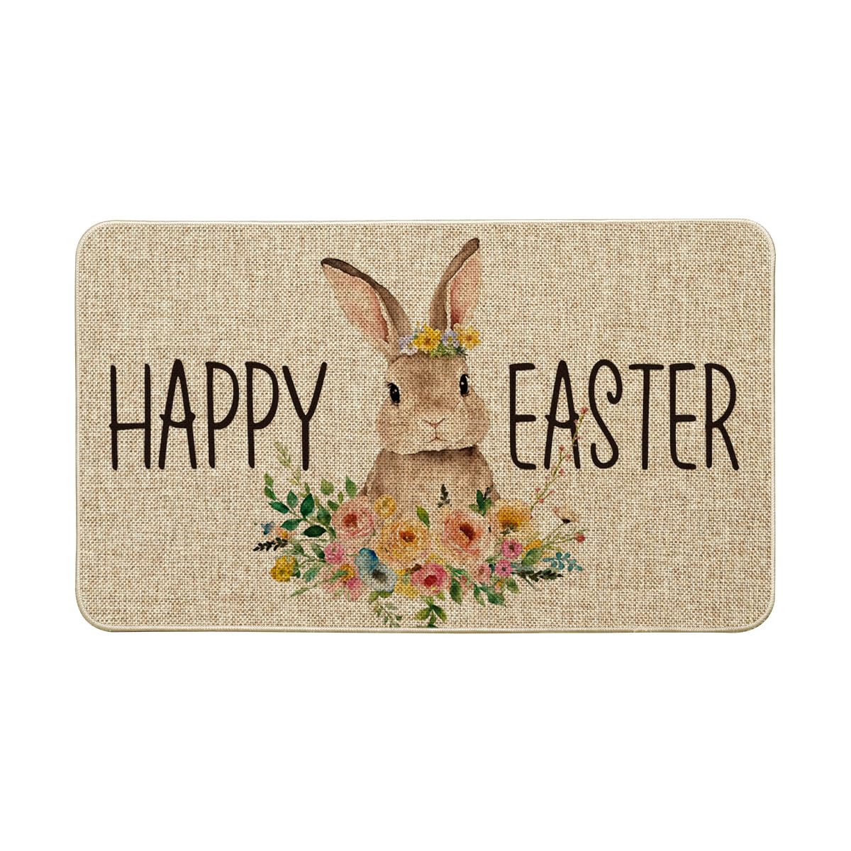 Artoid Mode cute rabbit flowers doormat adds seasonal charm for a welcoming entryway.