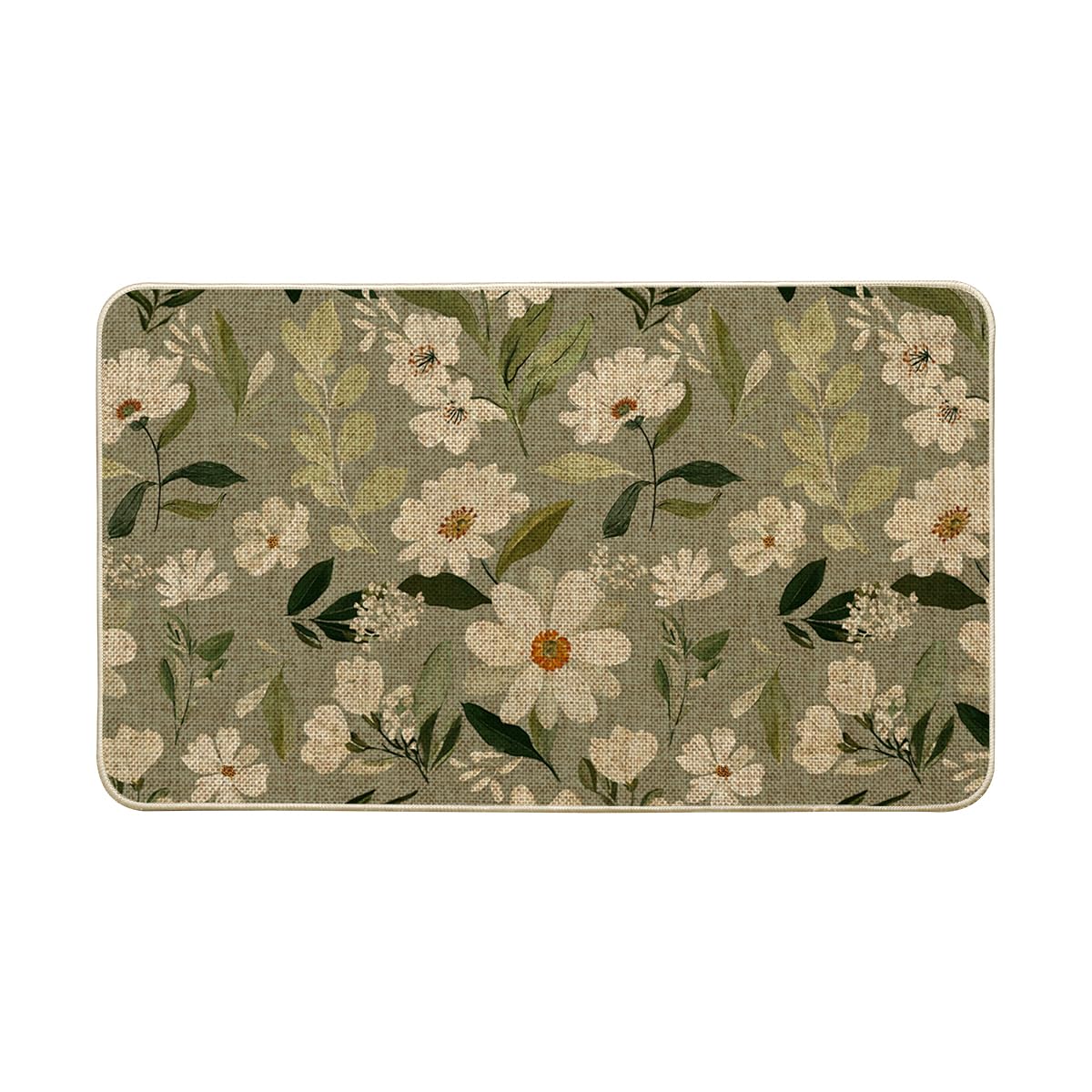 Artoid Mode Daisy Flowers Spring Doormat front view with welcoming daisies.
