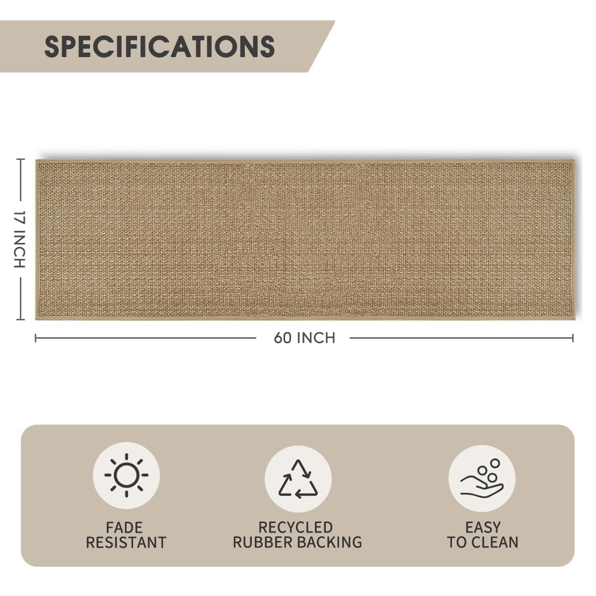 Artoid Mode durable rubber backing reduces slipping on slick floors.