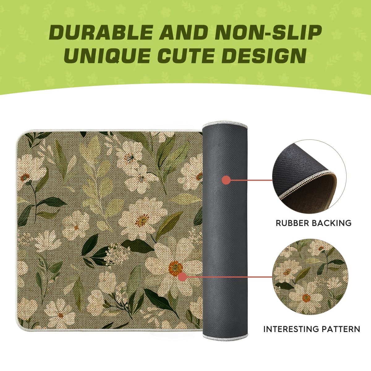 Artoid Mode daisy doormat enhances entryways for spring vibes.