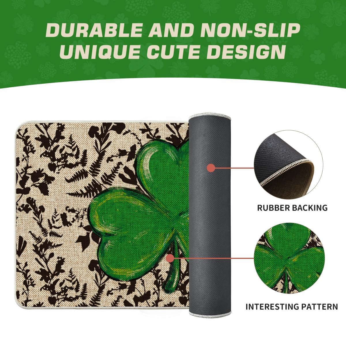 Artoid Mode stain-resistant mat blends decorative appeal with practical durability.