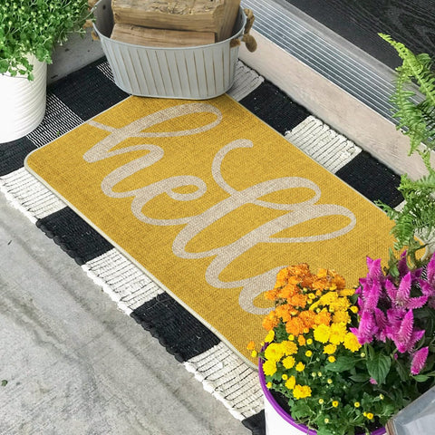 Artoid Mode entryway-pattern doormat adds seasonal charm with easy cleanup.