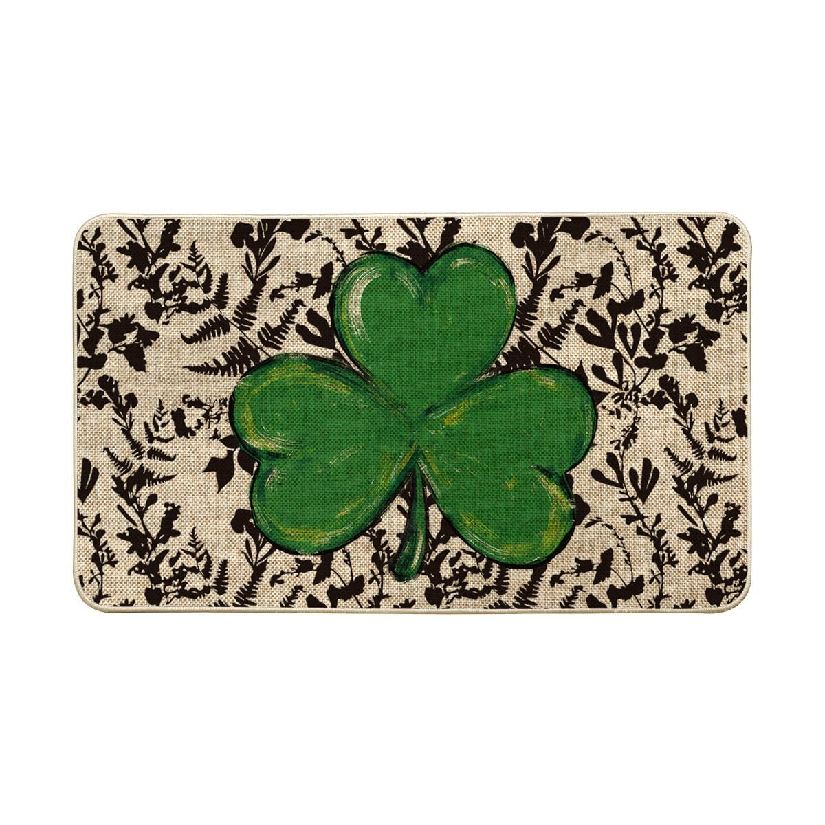 Artoid Mode floral shamrock doormat showcases welcoming pattern for indoor and outdoor entryways.