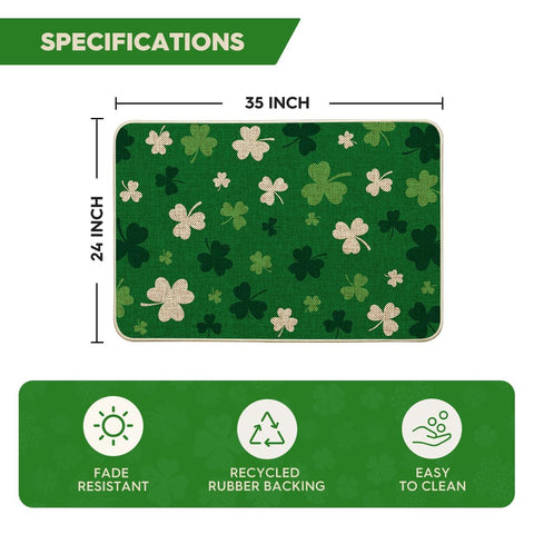 Artoid Mode green shamrock doormat outdoor-ready image shows durability