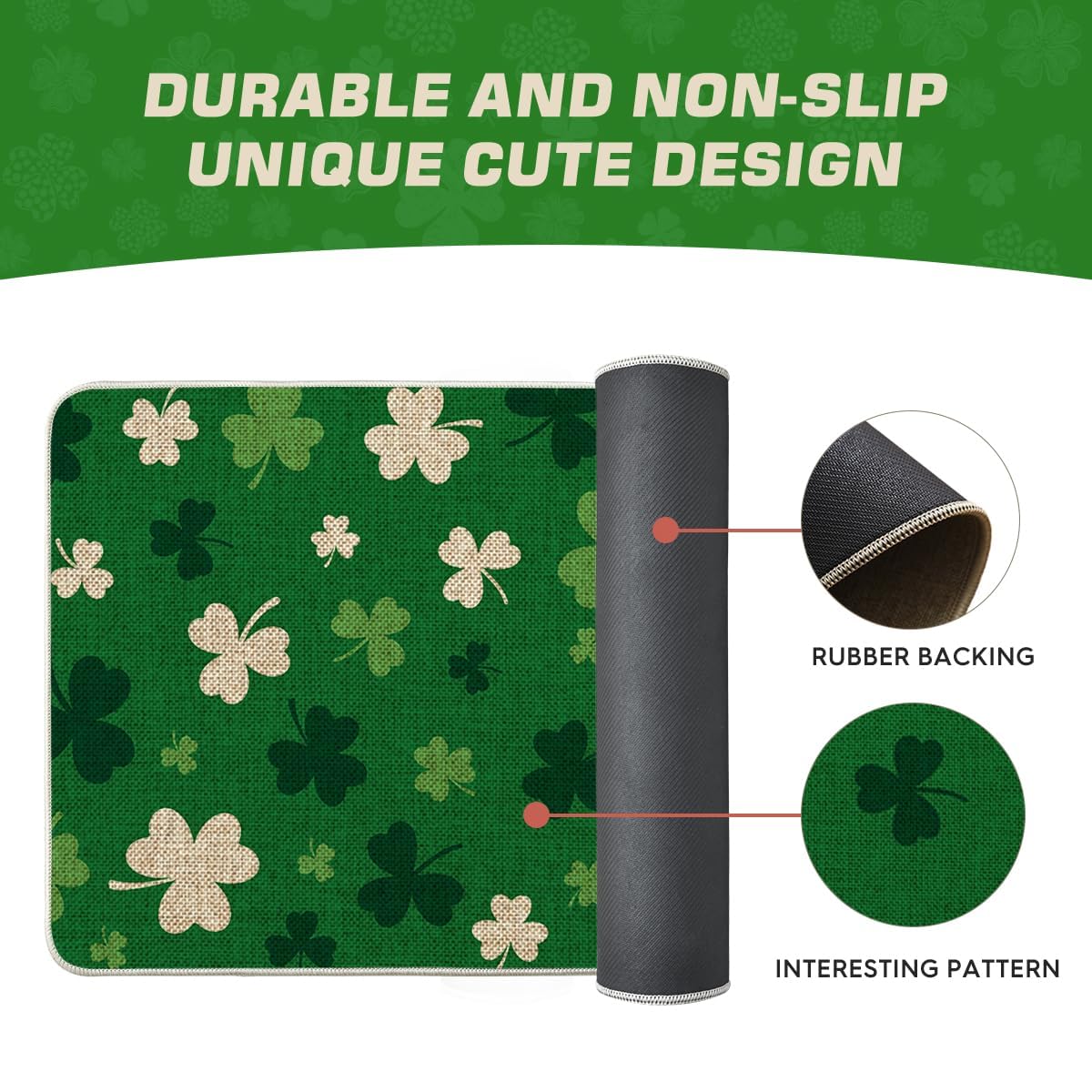 Artoid Mode shamrock doormat porch view complements outdoor decor