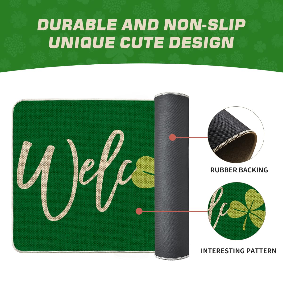 Artoid Mode Shamrock Doormat being cleaned with hose or sponge for easy maintenance.