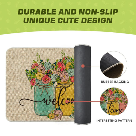 Artoid Mode Hello Spring Doormat designed for outdoor durability in any weather