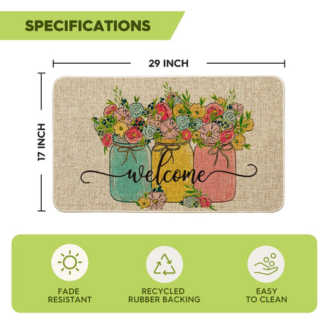 Artoid Mode Hello Spring Doormat rubber back provides non-slip grip