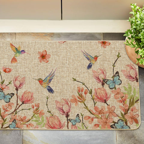 Artoid Mode hummingbird-butterflies-decor-doormat brightens porches and patios