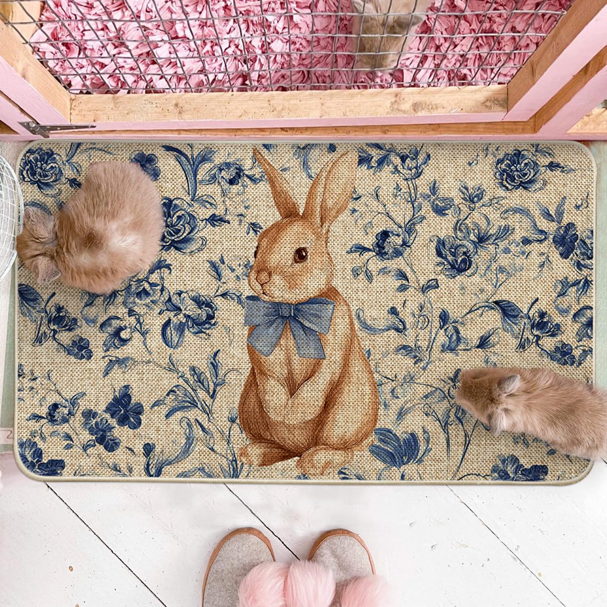 Artoid Mode porcelain flowers doormat blends style with durable outdoor use.