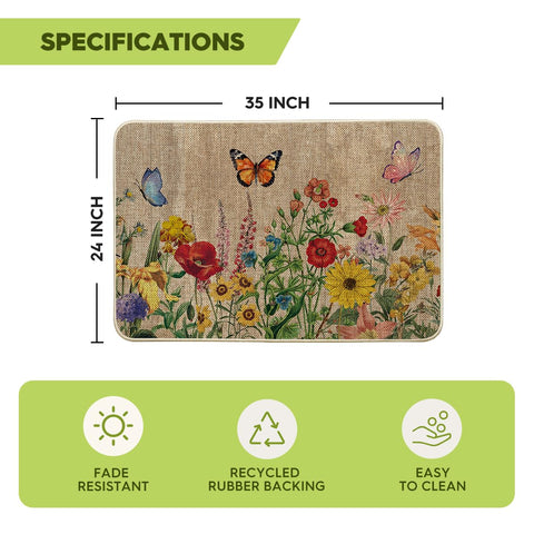 Artoid Mode indoor outdoor rug features low profile edge for smooth thresholds.