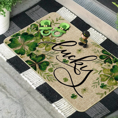 Artoid Mode low-profile doormat in doorway demonstrates slim 0.25 inch design for easy clearance.