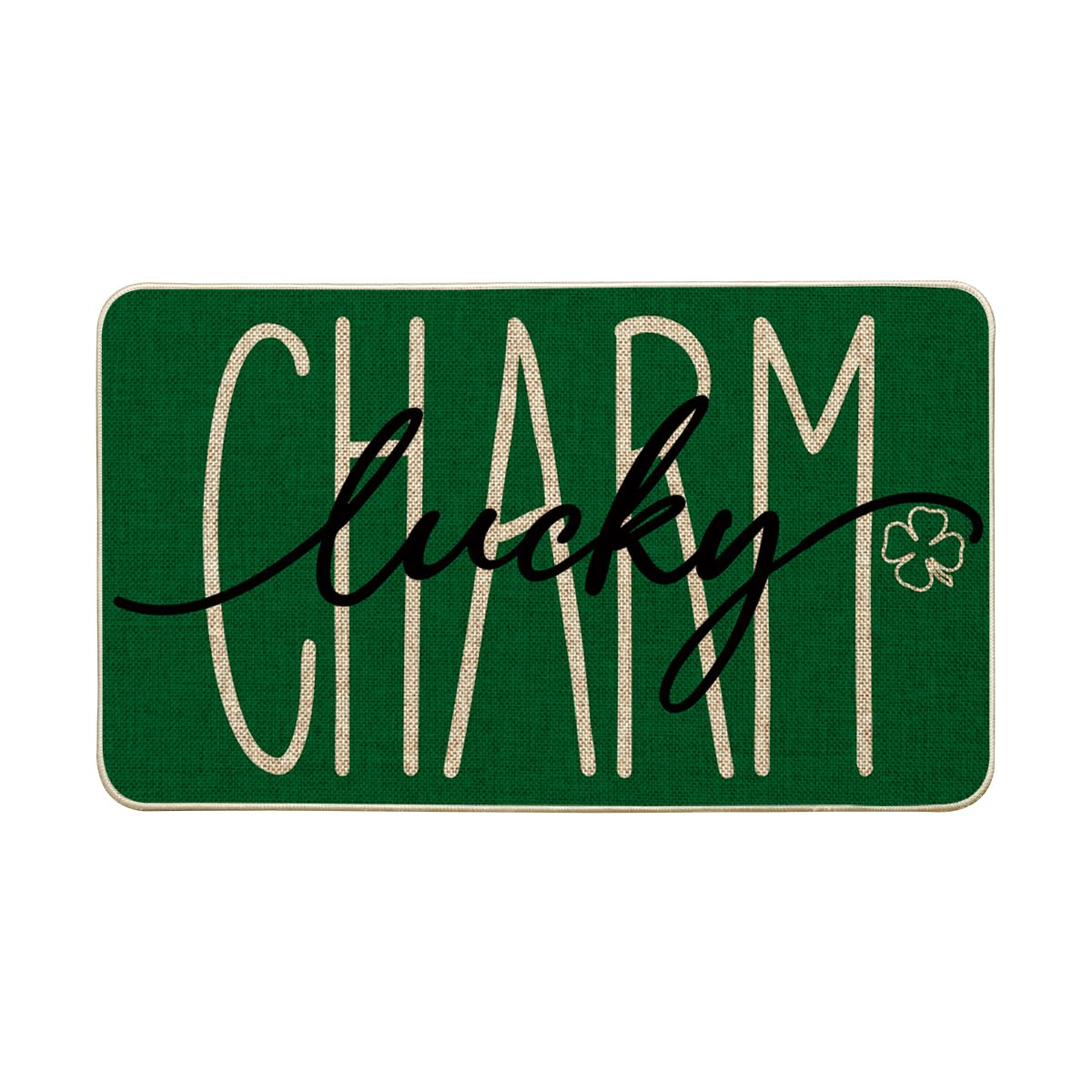 Artoid Mode Lucky Charm doormat greets guests at St. Patrick's Day foyer with seasonal charm