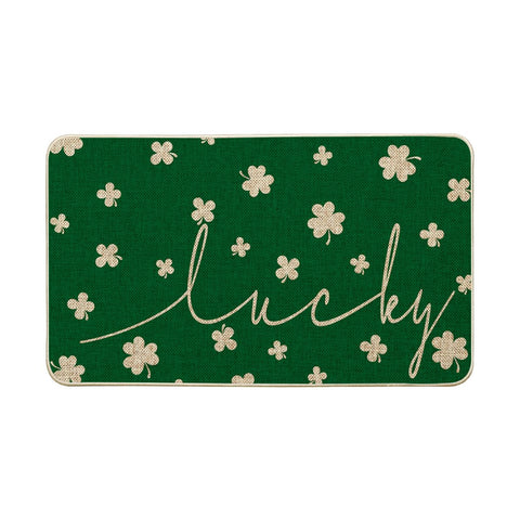 Artoid Mode Lucky Shamrock doormat greets guests with seasonal charm at the door.