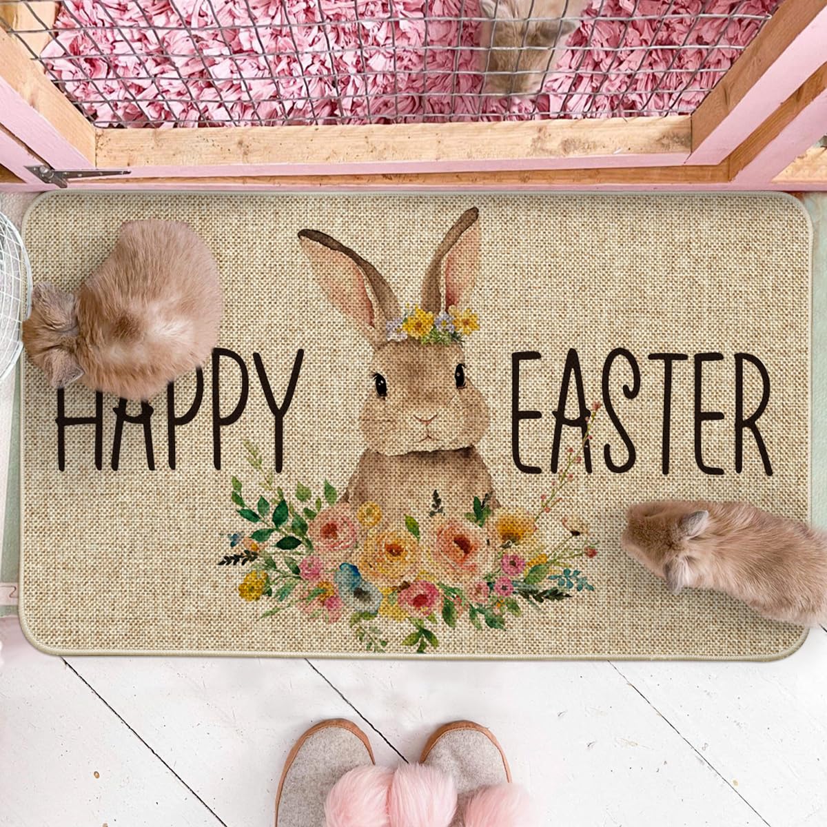 Artoid Mode non-slip rubber back doormat keeps floors cleaner.