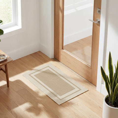 Non-slip natural rubber back keeps the mat secure on busy floors